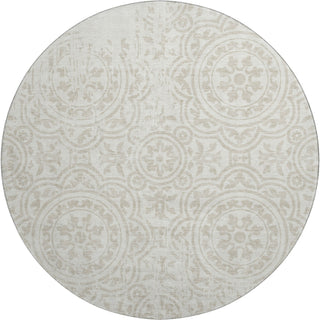 Piper Looms Mayfield Medallions AMF758 Ivory Machine Washable Area Rug Round Main Image