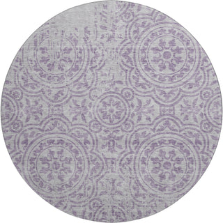Piper Looms Mayfield Medallions AMF758 Lavender Machine Washable Area Rug Round Main Image