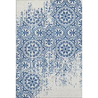Piper Looms Mayfield Medallions AMF758 Navy Machine Washable Area Rug main image