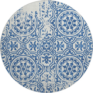 Piper Looms Mayfield Medallions AMF758 Navy Machine Washable Area Rug Round Main Image
