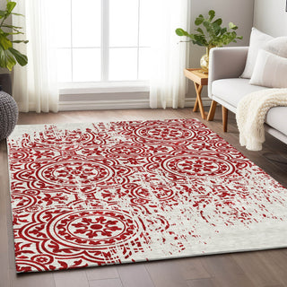 Piper Looms Mayfield Medallions AMF758 Red Machine Washable Area Rug Lifestyle Image Feature