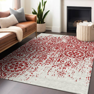 Piper Looms Mayfield Medallions AMF758 Red Machine Washable Area Rug Lifestyle Image Feature