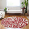 Piper Looms Mayfield Medallions AMF758 Red Machine Washable Area Rug Round Lifestyle Image Feature