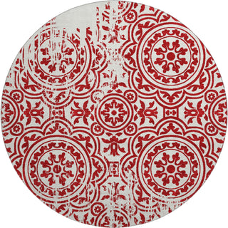 Piper Looms Mayfield Medallions AMF758 Red Machine Washable Area Rug Round Main Image
