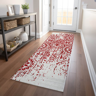Piper Looms Mayfield Medallions AMF758 Red Machine Washable Area Rug Runner Lifestyle Image Feature