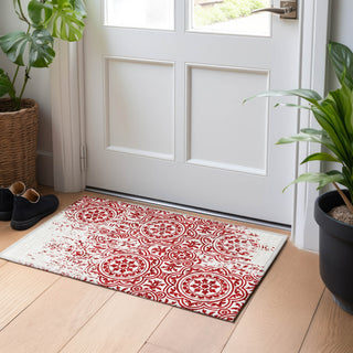 Piper Looms Mayfield Medallions AMF758 Red Machine Washable Area Rug Scatter Lifestyle Image Feature