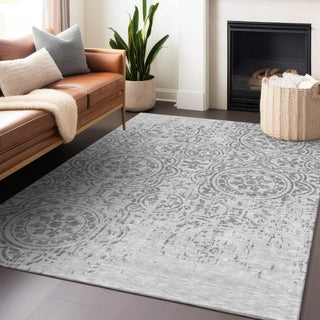 Piper Looms Mayfield Medallions AMF758 Silver Machine Washable Area Rug Lifestyle Image Feature