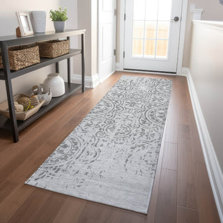 Piper Looms Mayfield Medallions AMF758 Silver Machine Washable Area Rug Runner Lifestyle Image Feature