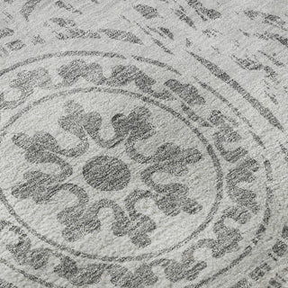 Piper Looms Mayfield Medallions AMF758 Silver Machine Washable Area Rug Swatch Image