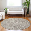 Piper Looms Mayfield Medallions AMF758 Taupe Machine Washable Area Rug Round Lifestyle Image Feature