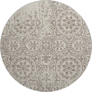 Piper Looms Mayfield Medallions AMF758 Taupe Machine Washable Area Rug Round Main Image
