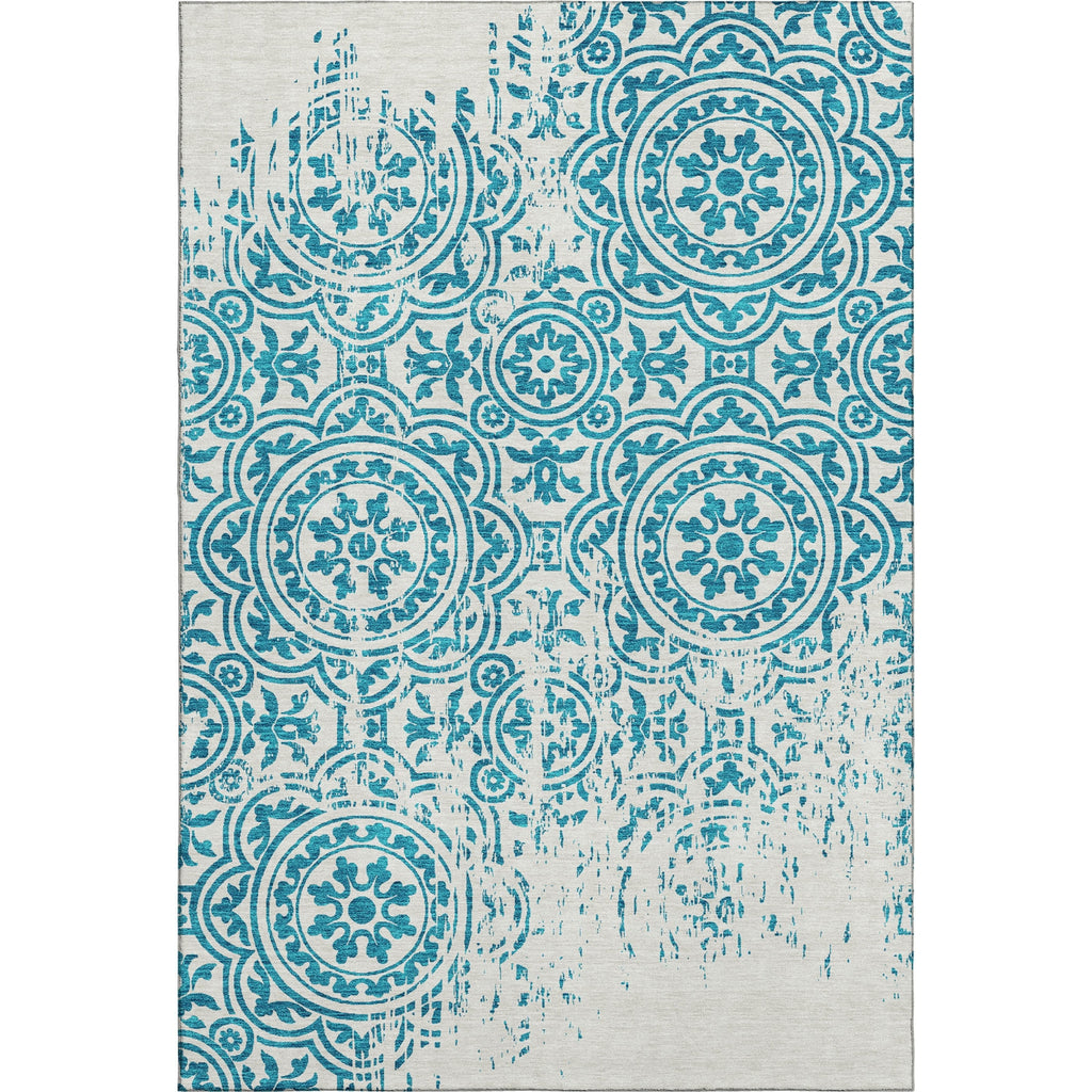 Piper Looms Mayfield Medallions AMF758 Teal Machine Washable Area Rug main image