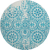 Piper Looms Mayfield Medallions AMF758 Teal Machine Washable Area Rug Round Main Image