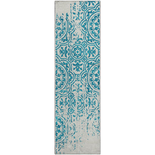 Piper Looms Mayfield Medallions AMF758 Teal Machine Washable Area Rug Runner Main Image