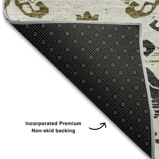 Piper Looms Mayfield Vintage AMF759 Black Machine Washable Area Rug Backing Image