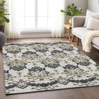 Piper Looms Mayfield Vintage AMF759 Black Machine Washable Area Rug Lifestyle Image Feature