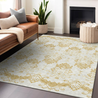 Piper Looms Mayfield Vintage AMF759 Gold Machine Washable Area Rug Lifestyle Image Feature