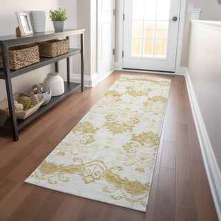 Piper Looms Mayfield Vintage AMF759 Gold Machine Washable Area Rug Runner Lifestyle Image Feature