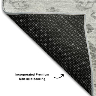 Piper Looms Mayfield Vintage AMF759 Graphite Machine Washable Area Rug Backing Image