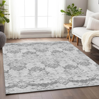 Piper Looms Mayfield Vintage AMF759 Graphite Machine Washable Area Rug Lifestyle Image Feature