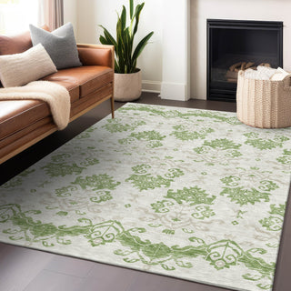 Piper Looms Mayfield Vintage AMF759 Green Machine Washable Area Rug Lifestyle Image Feature