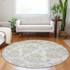 Piper Looms Mayfield Vintage AMF759 Ivory Machine Washable Area Rug Round Lifestyle Image Feature