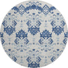 Piper Looms Mayfield Vintage AMF759 Navy Machine Washable Area Rug Round Main Image