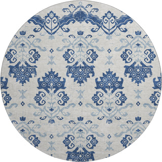 Piper Looms Mayfield Vintage AMF759 Navy Machine Washable Area Rug Round Main Image
