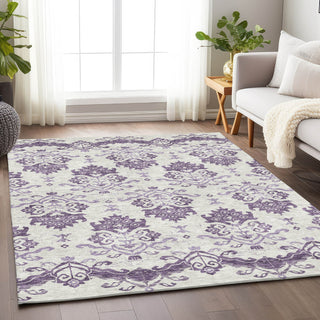 Piper Looms Mayfield Vintage AMF759 Purple Machine Washable Area Rug Lifestyle Image Feature