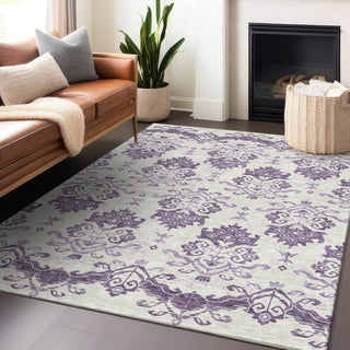 Piper Looms Mayfield Vintage AMF759 Purple Machine Washable Area Rug Lifestyle Image Feature