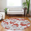 Piper Looms Mayfield Vintage AMF759 Red Machine Washable Area Rug Round Lifestyle Image Feature