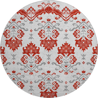 Piper Looms Mayfield Vintage AMF759 Red Machine Washable Area Rug Round Main Image