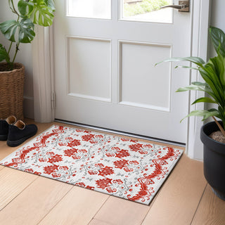 Piper Looms Mayfield Vintage AMF759 Red Machine Washable Area Rug Scatter Lifestyle Image Feature
