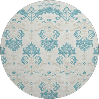 Piper Looms Mayfield Vintage AMF759 Teal Machine Washable Area Rug Round Main Image
