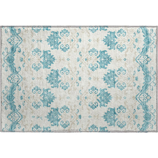 Piper Looms Mayfield Vintage AMF759 Teal Machine Washable Area Rug Scatter Main Image