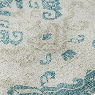Piper Looms Mayfield Vintage AMF759 Teal Machine Washable Area Rug Swatch Image