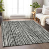 Piper Looms Mayfield Stripes AMF760 Black Machine Washable Area Rug Lifestyle Image Feature