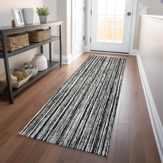 Piper Looms Mayfield Stripes AMF760 Black Machine Washable Area Rug Runner Lifestyle Image Feature