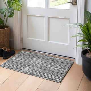 Piper Looms Mayfield Stripes AMF760 Black Machine Washable Area Rug Scatter Lifestyle Image Feature