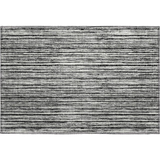 Piper Looms Mayfield Stripes AMF760 Black Machine Washable Area Rug Scatter Main Image