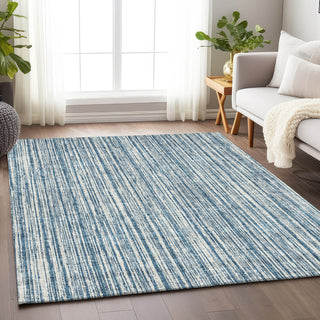 Piper Looms Mayfield Stripes AMF760 Blue Machine Washable Area Rug Lifestyle Image Feature