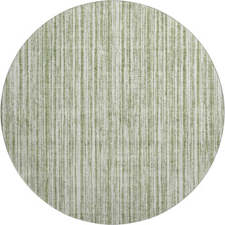 Piper Looms Mayfield Stripes AMF760 Green Machine Washable Area Rug Round Main Image