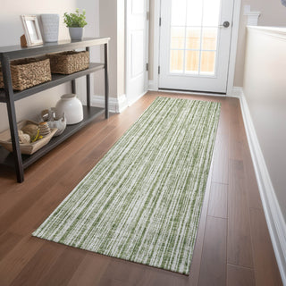 Piper Looms Mayfield Stripes AMF760 Green Machine Washable Area Rug Runner Lifestyle Image Feature
