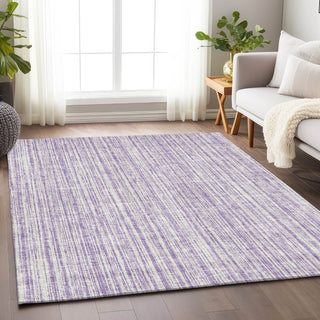 Piper Looms Mayfield Stripes AMF760 Lavender Machine Washable Area Rug Lifestyle Image Feature