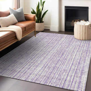 Piper Looms Mayfield Stripes AMF760 Lavender Machine Washable Area Rug Lifestyle Image Feature
