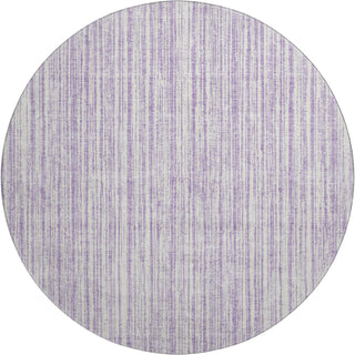 Piper Looms Mayfield Stripes AMF760 Lavender Machine Washable Area Rug Round Main Image