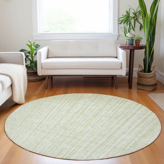 Piper Looms Mayfield Stripes AMF760 Mint Machine Washable Area Rug Round Lifestyle Image Feature