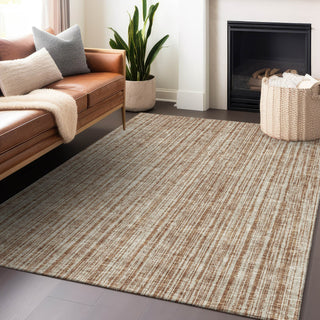 Piper Looms Mayfield Stripes AMF760 Paprika Machine Washable Area Rug Lifestyle Image Feature