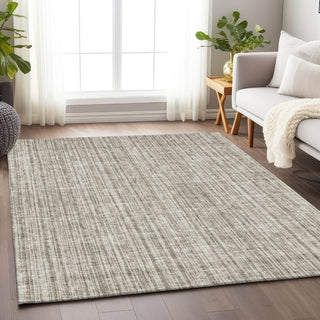 Piper Looms Mayfield Stripes AMF760 Taupe Machine Washable Area Rug Lifestyle Image Feature