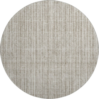 Piper Looms Mayfield Stripes AMF760 Taupe Machine Washable Area Rug Round Main Image